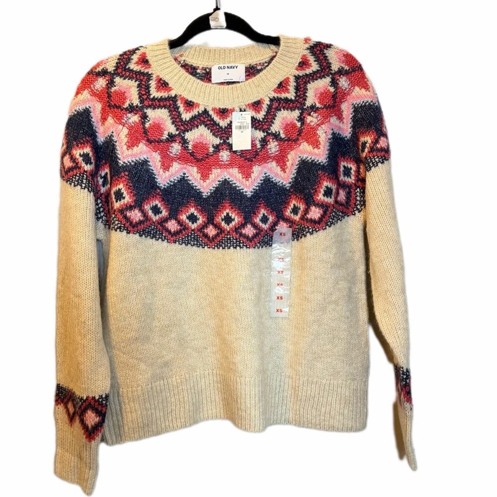 Old Navy Sweater cream and pink